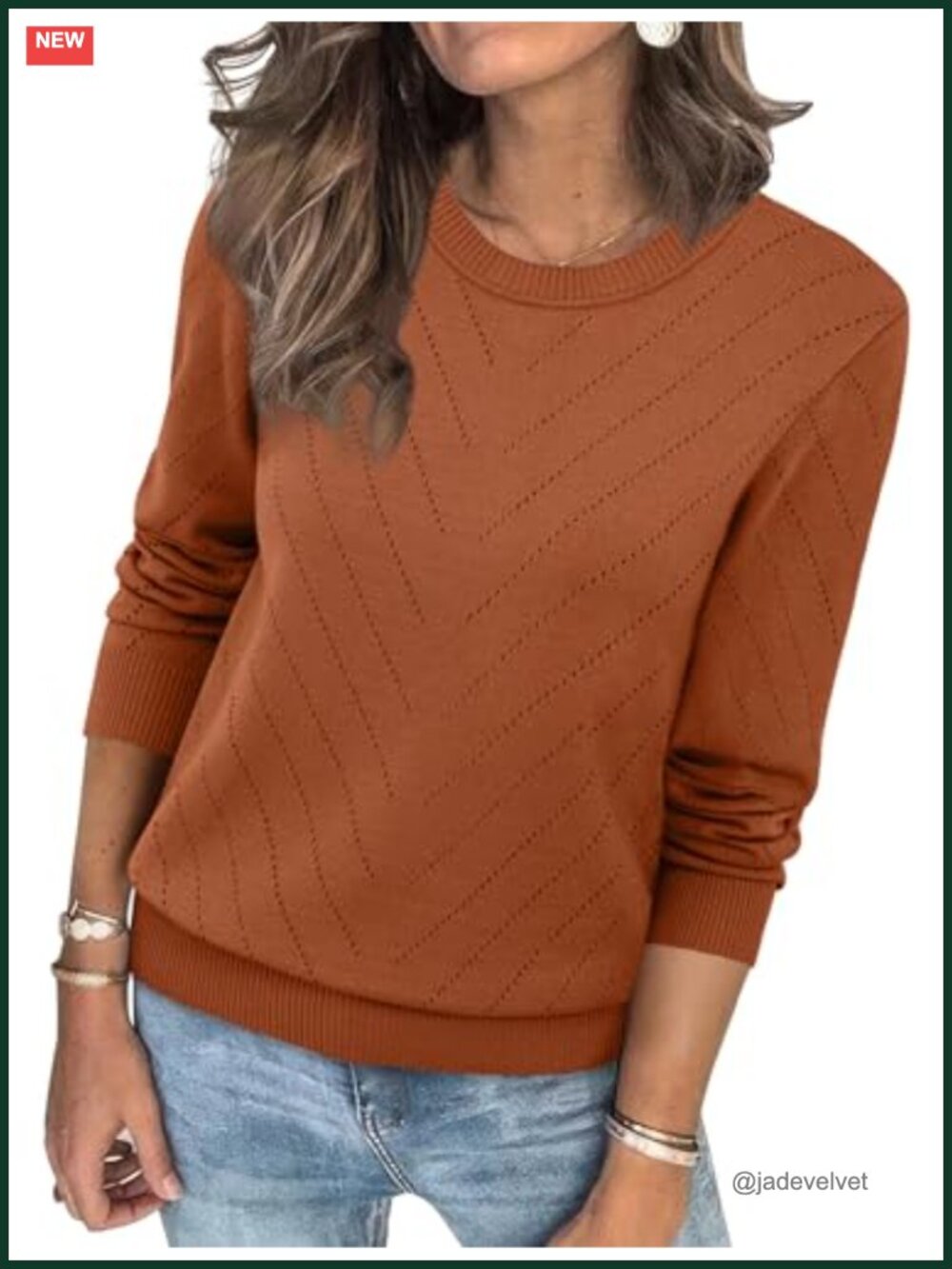 Women's Crew Neck Long Sleeve Pullover Sweater Soft Knit Cozy Casual Top